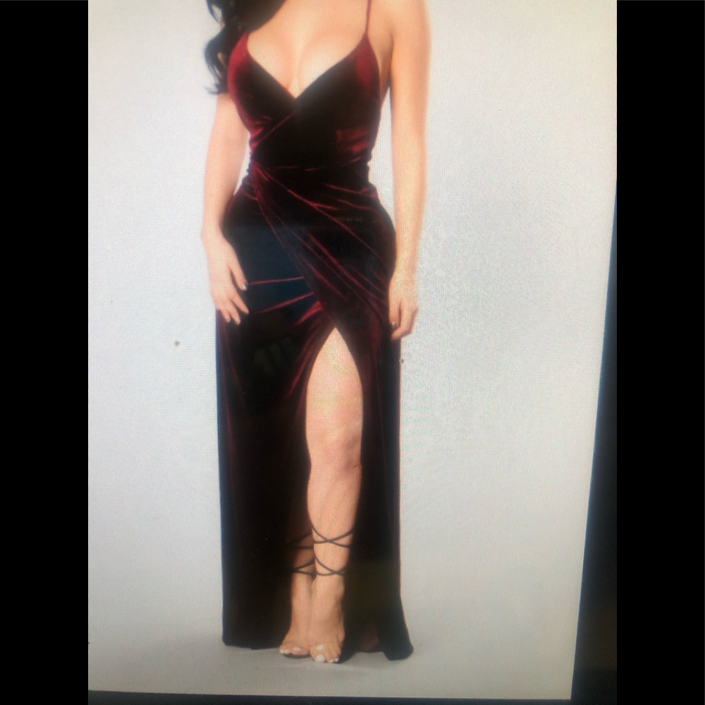 Burgundy Velvet Gown